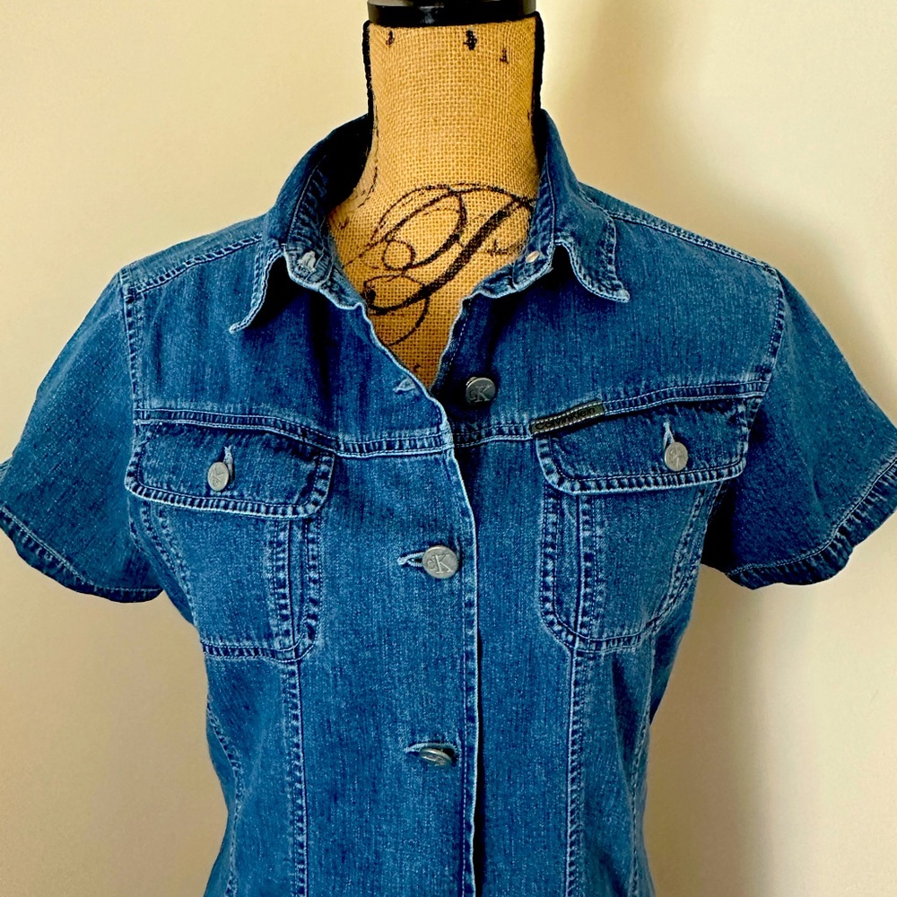 Calvin Klein Junior denim dress size 11 new without tags.